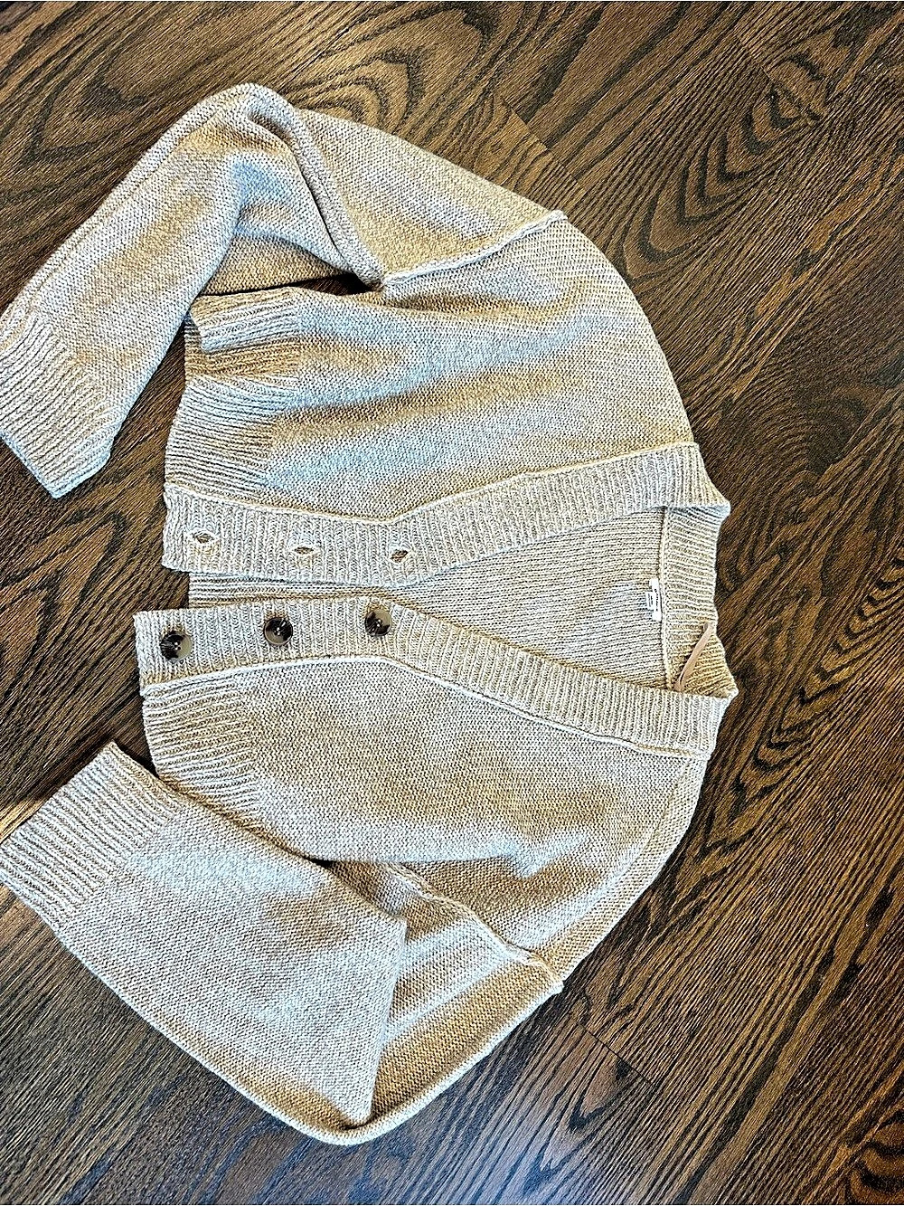 Garage cropped Button Up Cardigan Knit Brown/oatmeal Medium